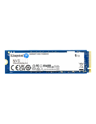 Kingston SSD | NV3 | 1000 GB | SSD form factor M.2 2280 | Solid-state drive interface PCIe NVMe Gen 4.0 (x4) | Read speed 6000 M