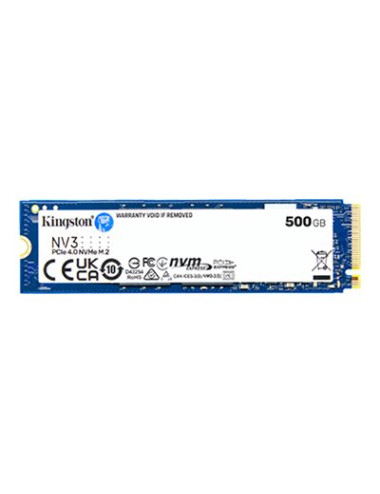 Kingston SSD | NV3 | 500 GB | SSD form factor M.2 2280 | Solid-state drive interface PCIe NVMe Gen 4.0 (x4) | Read speed 5000 MB