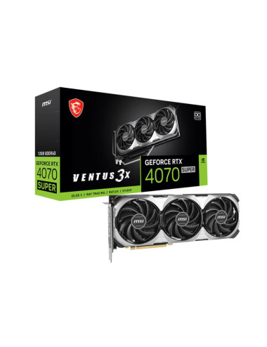 Graphics Card|MSI|NVIDIA GeForce RTX 4070 SUPER|12 GB|GDDR6X|192 bit|PCIE 4.0 16x|Triple slot Fansink|1xHDMI|3xDisplayPort|RTX40