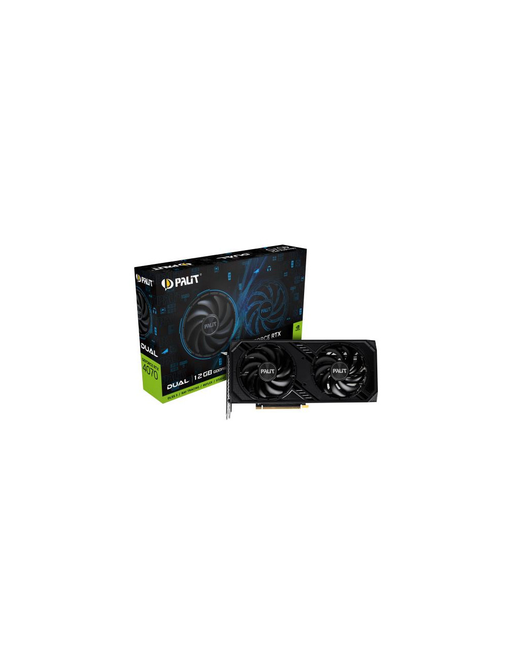 Graphics Card|PALIT|NVIDIA GeForce RTX 4070|12 GB|GDDR6|192 bit|PCIE 4.0 16x|GPU 1920 MHz|Dual Slot Fansink|1xHDMI|3xDisplayPort