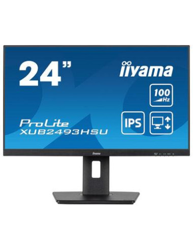 LCD Monitor|IIYAMA|23.8"|Business|Panel IPS|1920x1080|16:9|100Hz|Matte|1 ms|Speakers|Swivel|Pivot|Height adjustable|Tilt|XUB2493