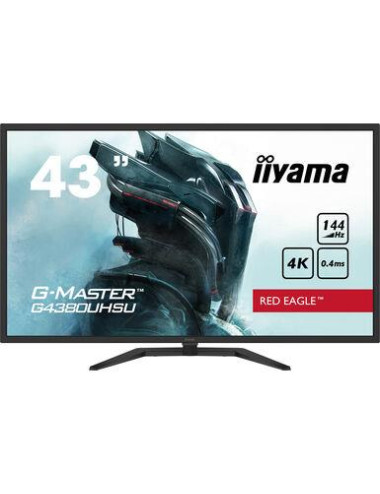 LCD Monitor|IIYAMA|43"|Gaming/4K|Panel VA|3840x2160|16:9|144Hz|Matte|0.4 ms|Speakers|Tilt|Colour Black|G4380UHSU-B1