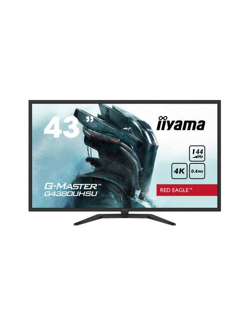 LCD Monitor|IIYAMA|43"|Gaming/4K|Panel VA|3840x2160|16:9|144Hz|Matte|0.4 ms|Speakers|Tilt|Colour Black|G4380UHSU-B1