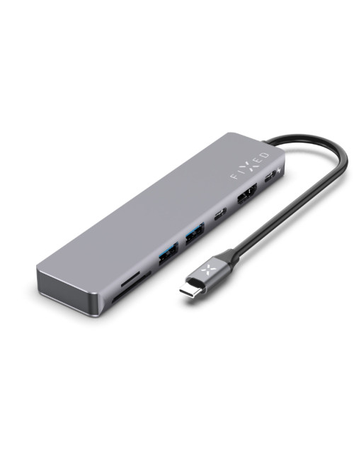 Fixed | 7-port USB-C hub card for laptops and tablets | FIXHU-CAD-GR