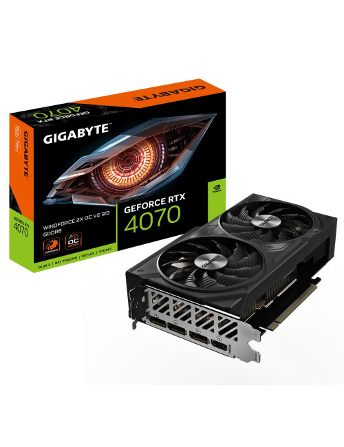 Graphics Card|GIGABYTE|NVIDIA GeForce RTX 4070|12 GB|GDDR6|192 bit|PCIE 4.0 16x|GPU 2490 MHz|Dual Slot Fansink|1xHDMI|3xDisplayP