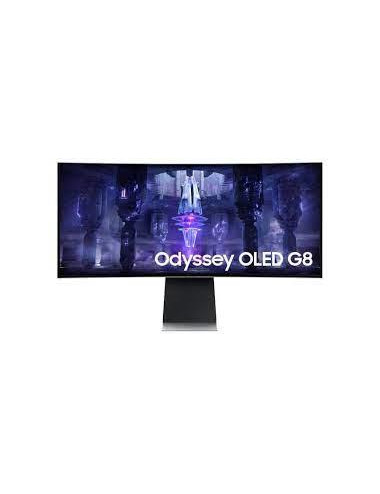 Monitor|SAMSUNG|Odyssey OLED G8 G85SB|34"|Gaming/Smart/Curved/21 : 9|Panel OLED|3440x1440|21:9|175 Hz|0.1 ms|Speakers|Height adj