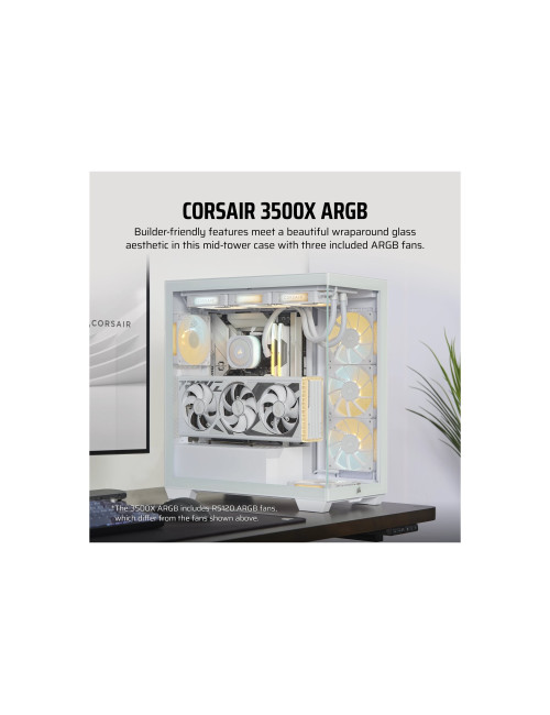 Corsair 3500X ARGB Mid-Tower PC Case, White | Corsair