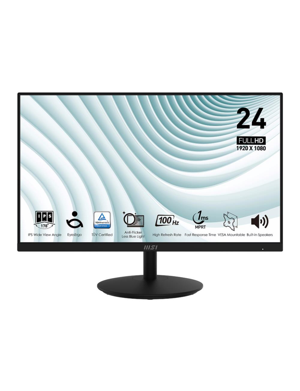 LCD Monitor|MSI|PRO MP242A|24"|Panel IPS|1920x1080|100Hz|Matte|1 ms|Speakers|Tilt|Colour Black|PROMP242A