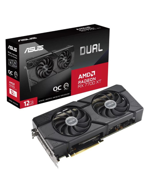 Graphics Card|ASUS|AMD Radeon RX 7700 XT|12 GB|GDDR6|192 bit|PCIE 4.0 16x|Dual Slot Fansink|1xHDMI|3xDisplayPort|DUAL-RX7700XT-O