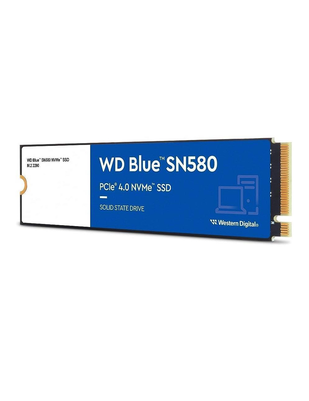 SSD|WESTERN DIGITAL|Blue SN580|500GB|M.2|PCIe Gen4|NVMe|TLC|Write speed 3600 MBytes/sec|Read speed 4000 MBytes/sec|2.38mm|TBW 30