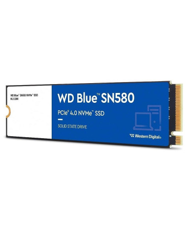 SSD|WESTERN DIGITAL|Blue SN580|1TB|M.2|PCIe Gen4|NVMe|TLC|Write speed 4150 MBytes/sec|Read speed 4150 MBytes/sec|2.38mm|TBW 600 