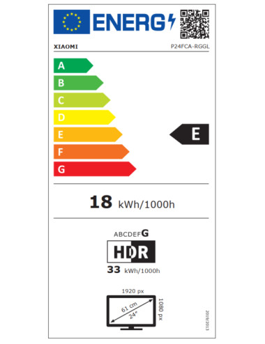 Xiaomi G24i EU | 23.8 " | IPS | FHD | 16:9 | 180 Hz | 1 ms | 1920 x 1080 pixels | HDMI ports quantity 1
