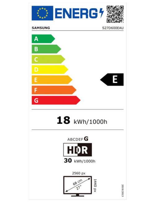 Samsung LS27D600EAUXEN | 27 " | IPS | QHD | 16:9 | 100 Hz | 5 ms | 2560 x 1440 pixels | 350 cd/m | HDMI ports quantity 1 | Blacc