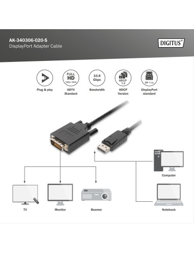 Digitus DisplayPort Adapter Cable | AK-340306-020-S