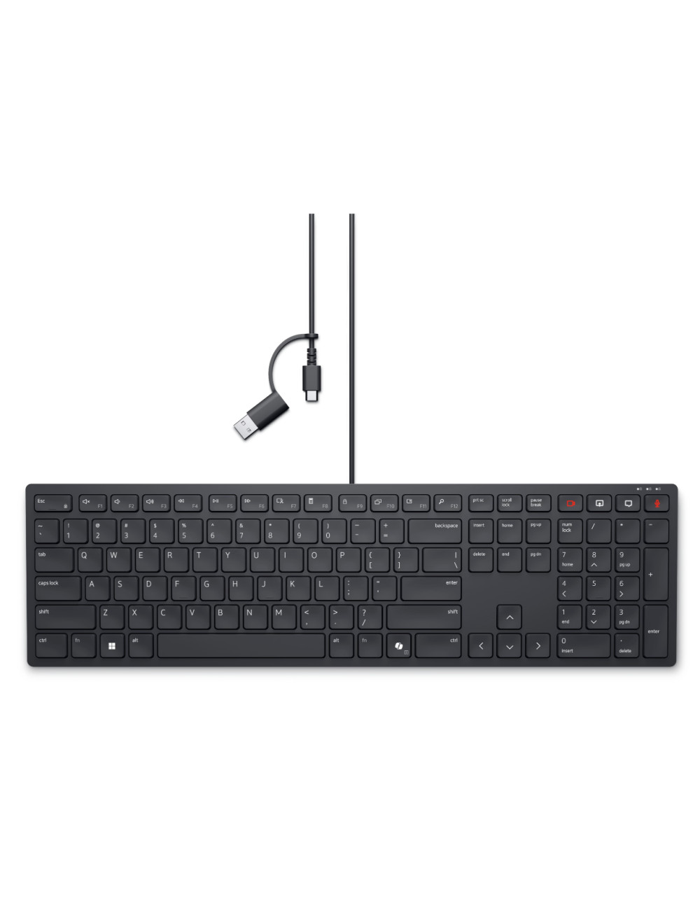 Dell | Collaboration Keyboard | KB525C | Keyboard | Wired | Russian (QWERTY) | Black | USB-C