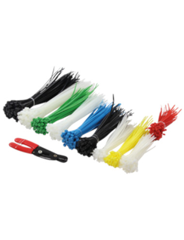 Cable Tie Set, 600pcs., 5 lengths, 1 x cable cutter