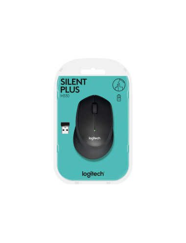 Logitech | Mouse | M330 Silent Plus | Wireless | Black