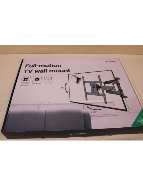 SALE OUT. Gembird WM-75ST-01 Full motion TV wall mount, 32 -75 , 45 kg | Gembird | Wall mount | WM-75ST-01 | Tilt, swivel, rotat