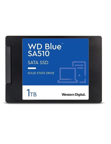 SSD|WESTERN DIGITAL|Blue SA510|1TB|SATA 3.0|Write speed 510 MBytes/sec|Read speed 560 MBytes/sec|2,5"|TBW 400 TB|MTBF 1750000 ho