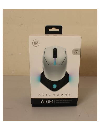 SALE OUT. Dell Mouse Alienware 610M Wired / Wireless Gaming Mouse - AW610M (Lunar Light), UNPACKED, USED, SCRATCHED ON BACK | De