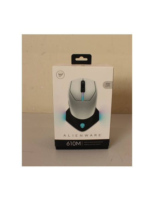 SALE OUT. Dell Mouse Alienware 610M Wired / Wireless Gaming Mouse - AW610M (Lunar Light), UNPACKED, USED, SCRATCHED ON BACK | De