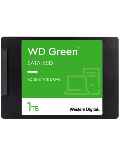 SSD|WESTERN DIGITAL|Green|1TB|SATA 3.0|SLC|Read speed 545 MBytes/sec|2,5"|MTBF 1000000 hours|WDS100T3G0A