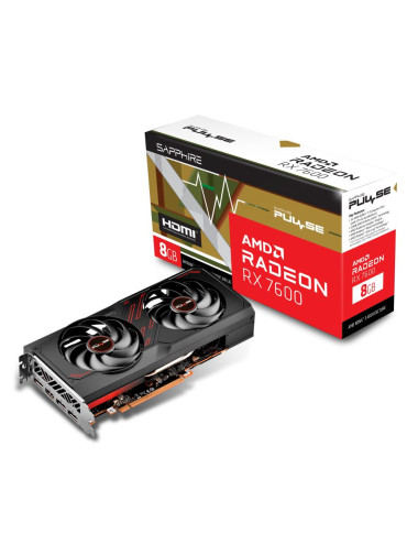 Graphics Card|SAPPHIRE|AMD Radeon RX 7600|8 GB|GDDR6|128 bit|PCIE 4.0 8x|Dual Slot Fansink|1xHDMI|3xDisplayPort|11324-01-20G