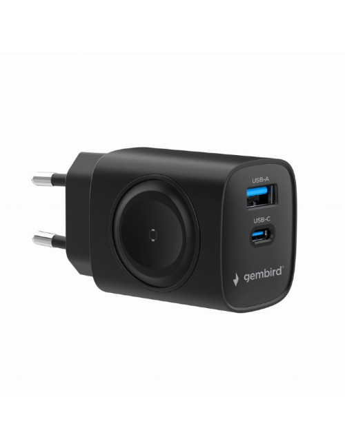 Gembird 2-in-1 20 W Apple Watch and Phone Fast Charger | TA-UC-PDQCW20-01-BK