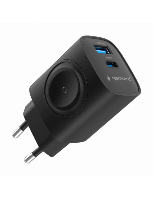 Gembird 2-in-1 20 W Apple Watch and Phone Fast Charger | TA-UC-PDQCW20-01-BK