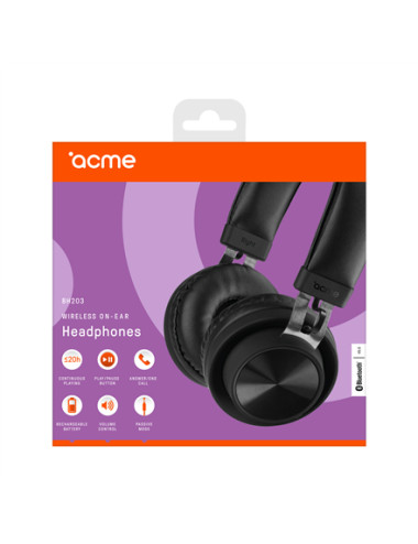 Acme | 6 month(s) | Micro USB, 5 V DC | BH203_T | Built-in microphone | 3.5 mm | Black