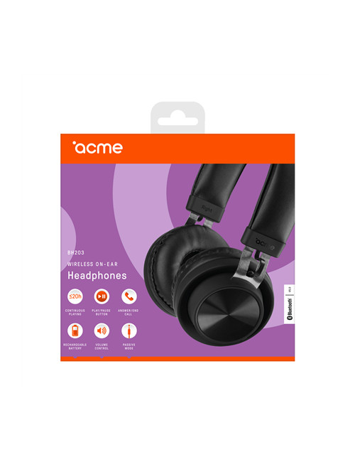 Acme | 6 month(s) | Micro USB, 5 V DC | BH203_T | Built-in microphone | 3.5 mm | Black