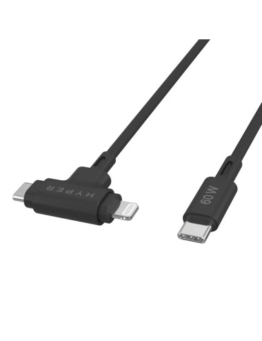 Hyper HyperJuice Silicone USB-C to USB-C and Lightning Hybrid 60W Cable