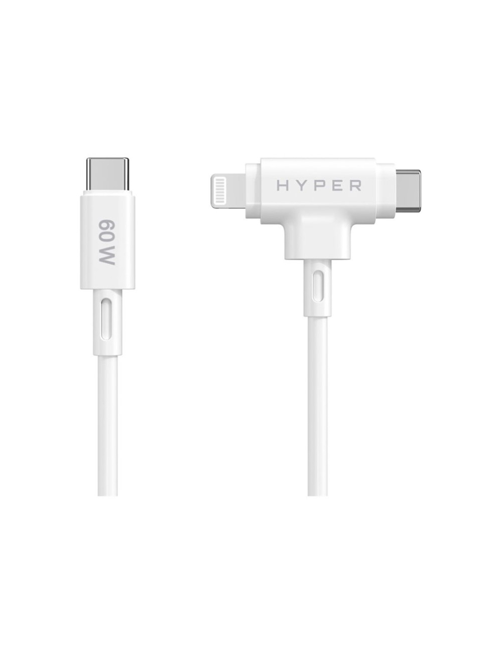 Hyper HyperJuice Silicone USB-C to USB-C and Lightning Hybrid 60W Cable