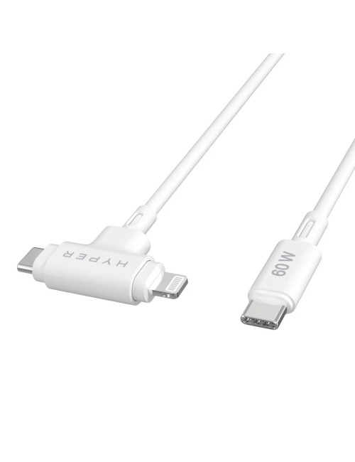 Hyper HyperJuice Silicone USB-C to USB-C and Lightning Hybrid 60W Cable