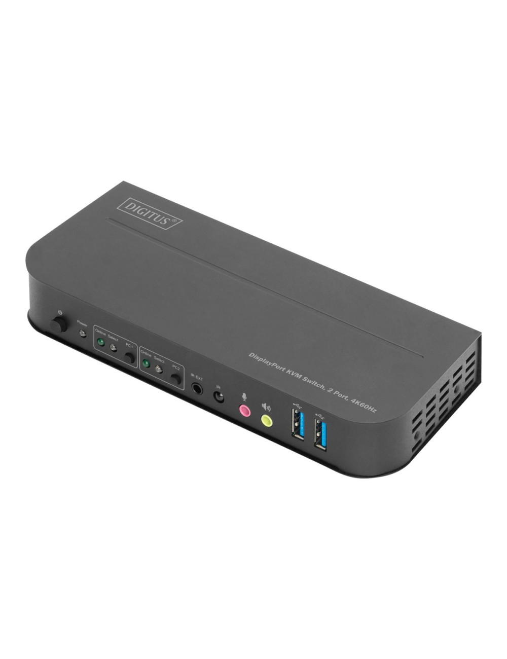 Digitus KVM Switch, 2-Port, 4K60Hz, 2 x DP in, 1 x DP/HDMI out | DS-12850