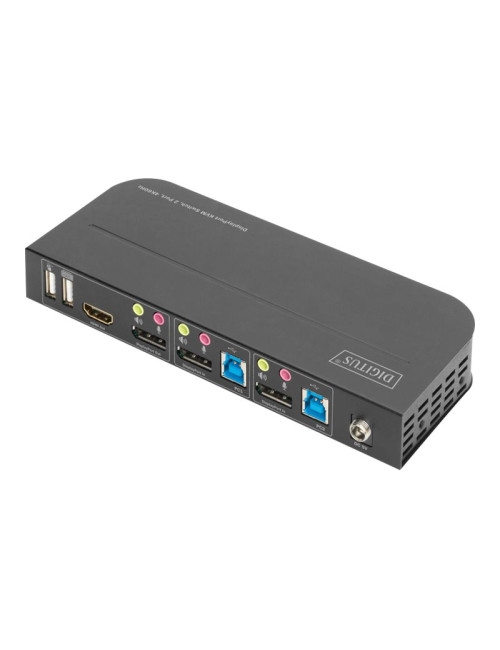 Digitus KVM Switch, 2-Port, 4K60Hz, 2 x DP in, 1 x DP/HDMI out | DS-12850