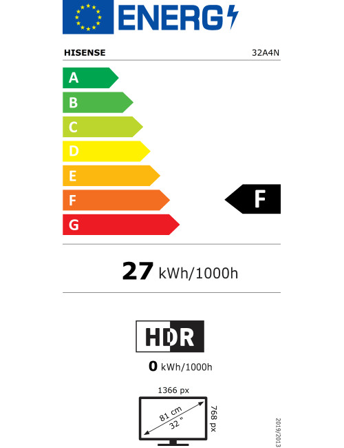 Hisense HD Smart TV | 32A4N | 32" | Smart TV | VIDAA OS | HD Ready | Black