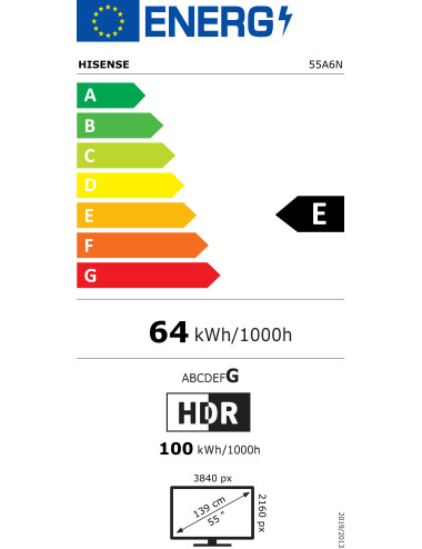 Hisense UHD Smart TV | 55A6N | 55" | Smart TV | VIDAA OS | UHD | Black