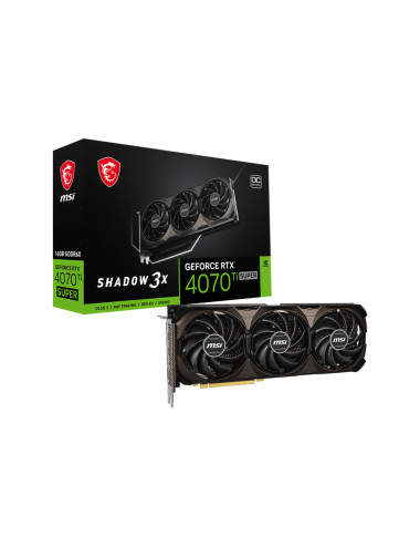 MSI GeForce RTX 4070 Ti SUPER 16G SHADOW 3X OC | NVIDIA | 16 GB | GeForce RTX 4070 Ti SUPER | GDDR6X | HDMI ports quantity 1 | P