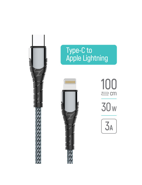 ColorWay Cable Type-C - Apple Lightning (PD Fast Charging) 3.0А (30W), 1m | CW-CBPDCL033-GR