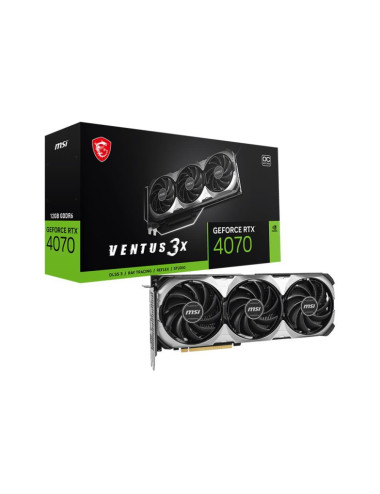 Graphics Card|MSI|NVIDIA GeForce RTX 4070|12 GB|GDDR6|192 bit|PCIE 4.0 16x|GPU 2520 MHz|1xHDMI|3xDisplayPort|RTX4070VEN3XE112GOC