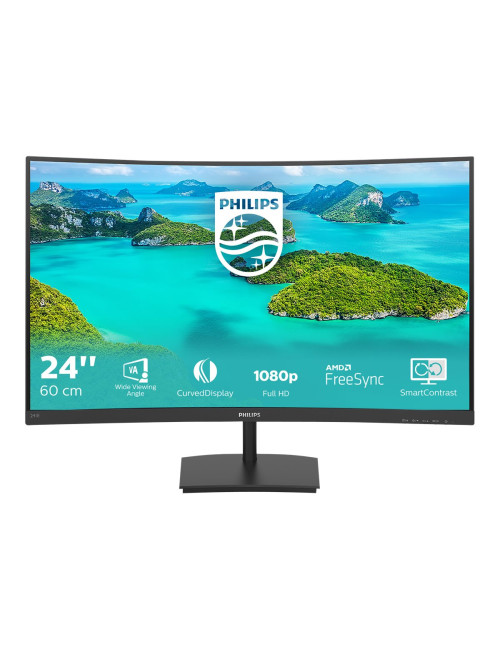 Philips | Curved LCD Monitor | 241E1SCA/00 | 24 " | VA | FHD | 16:9 | 75 Hz | 5 ms | 1920 x 1080 pixels | 250 cd/m | HDMI ports 