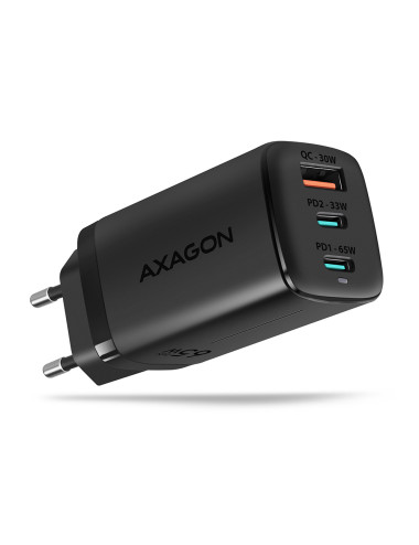 AXAGON GaN wallcharger 3x port (USB-A + 2x USB-C), 65W | ACU-DPQ65