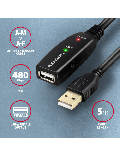 AXAGON USB Repeater Cable | ADR-205 | USB Type-A to USB Type-A