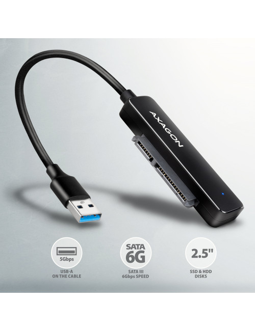 AXAGON USB-A 5Gbps SLIM adapter for 2.5" SSD/HDD | ADSA-FP2A