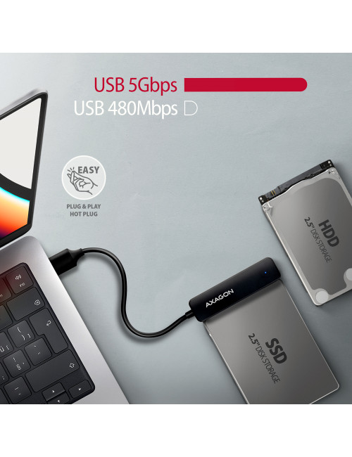 AXAGON USB-A 5Gbps SLIM adapter for 2.5" SSD/HDD | ADSA-FP2A