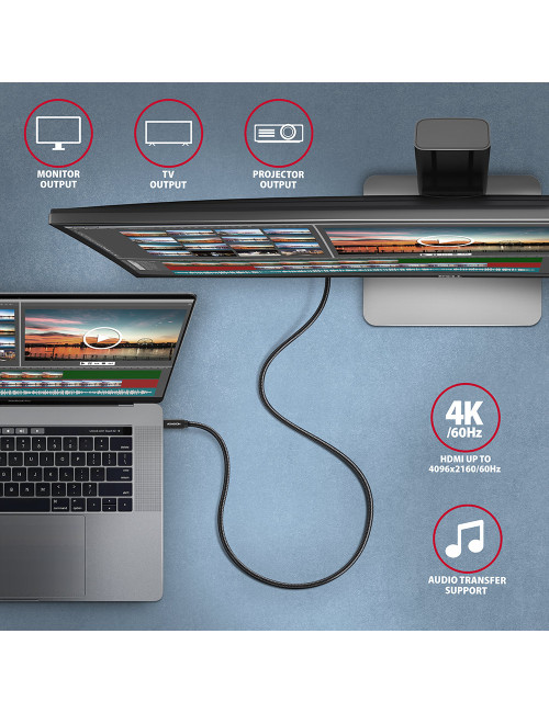 AXAGON Data and charging USB 2.0 cable | BUCM32-CM10AB | USB Type-C to USB Type-C