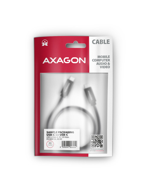 AXAGON Data and charging USB 2.0 cable | BUCM32-CM10AB | USB Type-C to USB Type-C