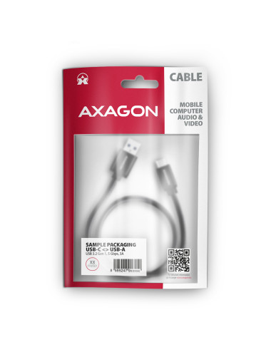 AXAGON Data and charging cable | BUCM3-AM20AB | USB Type-C to USB Type-A