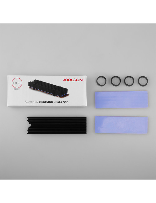 AXAGON Passive aluminum heatsink for all M.2 SSDs, size 2280, high 10 mm | CLR-M2L10